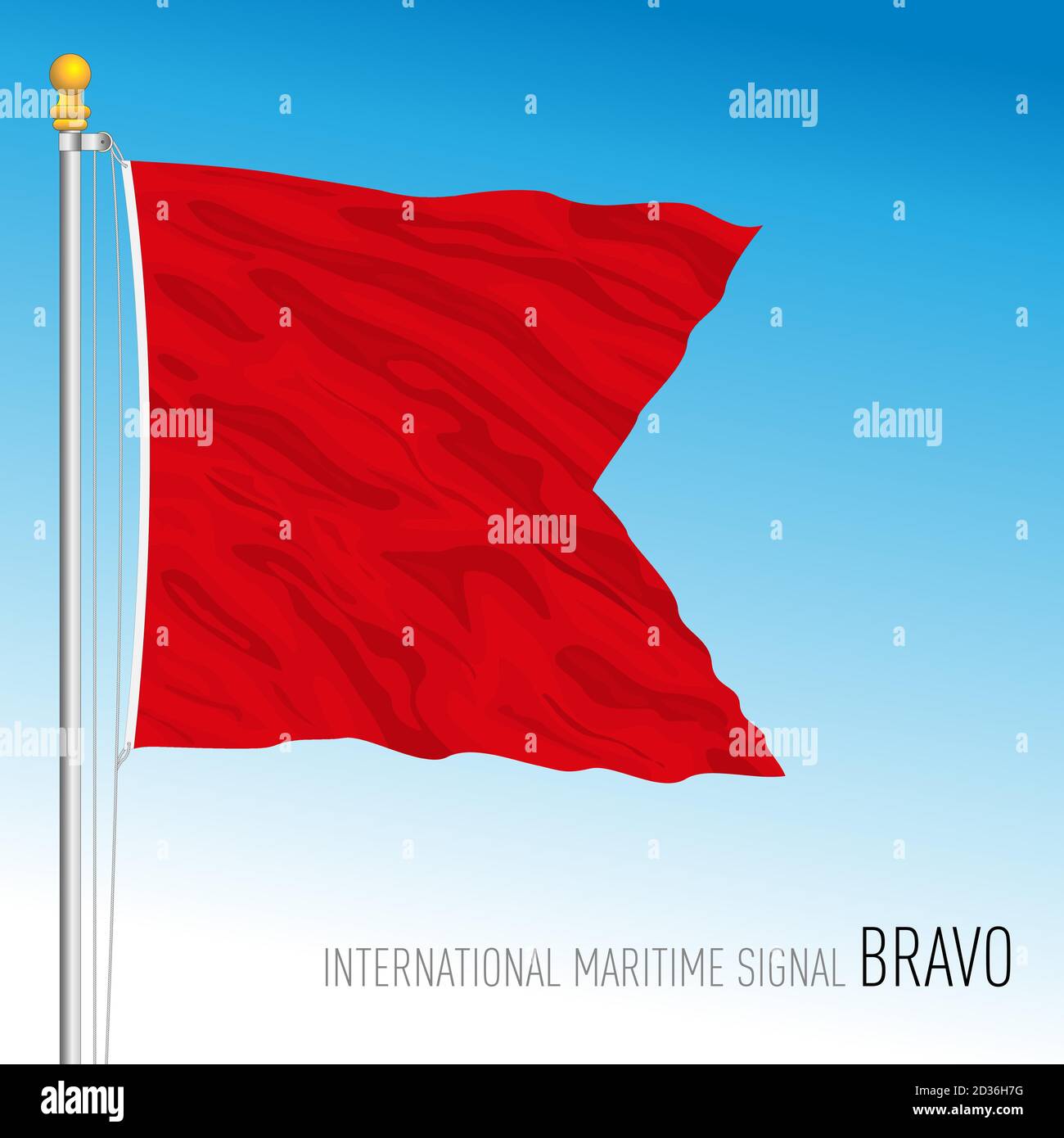 Bravo flag, international maritime signal, vector illustration Stock Vector