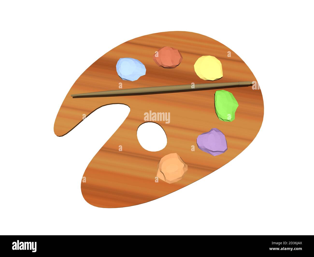 painter's palette with paints and brushes Stock Photo Alamy