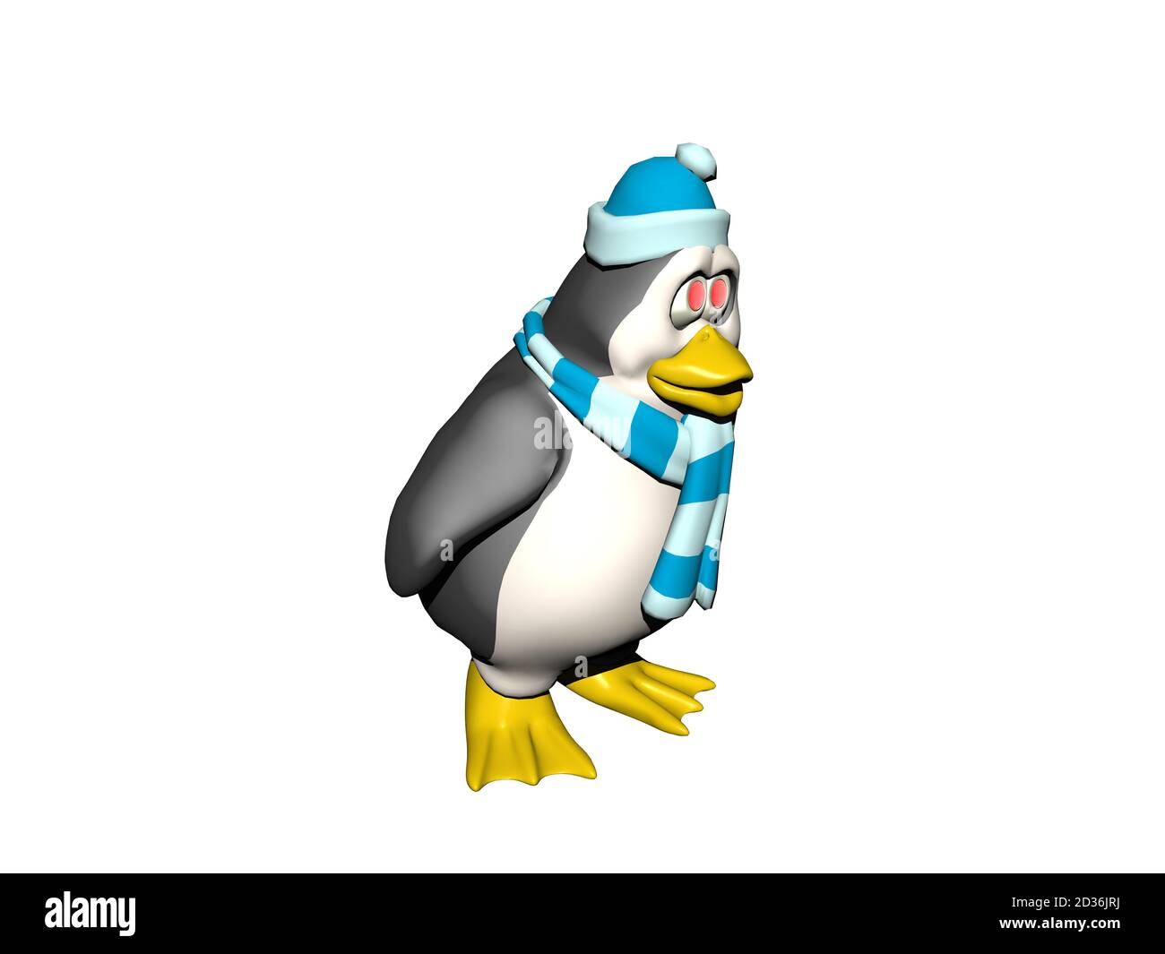 funny penguin with scarf and hat Stock Photo - Alamy