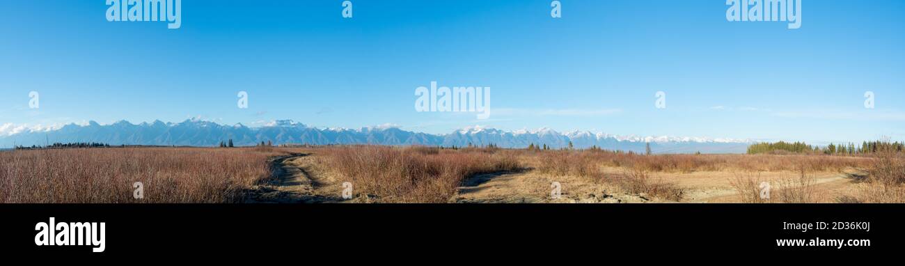 Sayan mountains in the village of Arshan. Stock Photo
