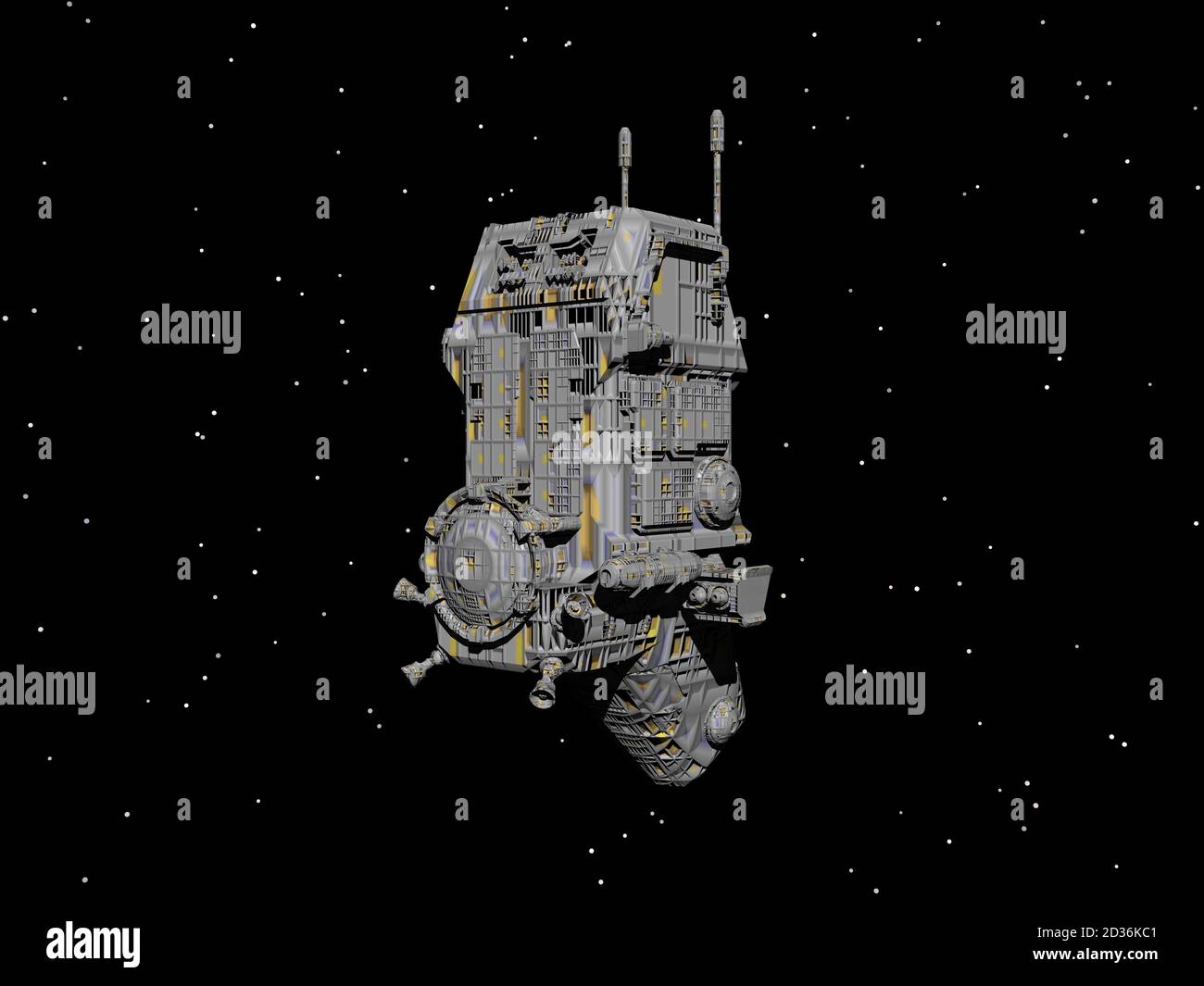 futuristic spaceships fly in space Stock Photo Alamy