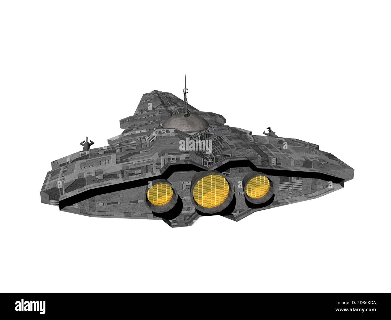 Alien spaceships in space Stock Photo