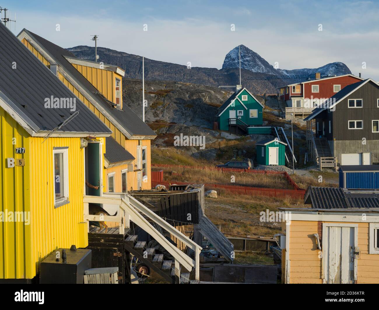 Houses on a hill, Nuuk, Sermersooq, Greenland Stock Photo Alamy