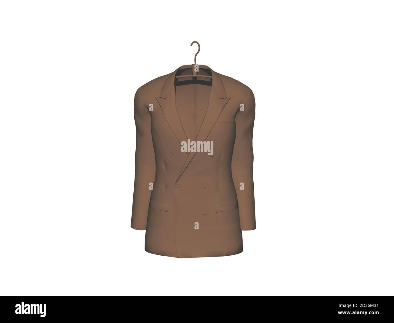 brown jacket is hanging on a hanger Stock Photo - Alamy