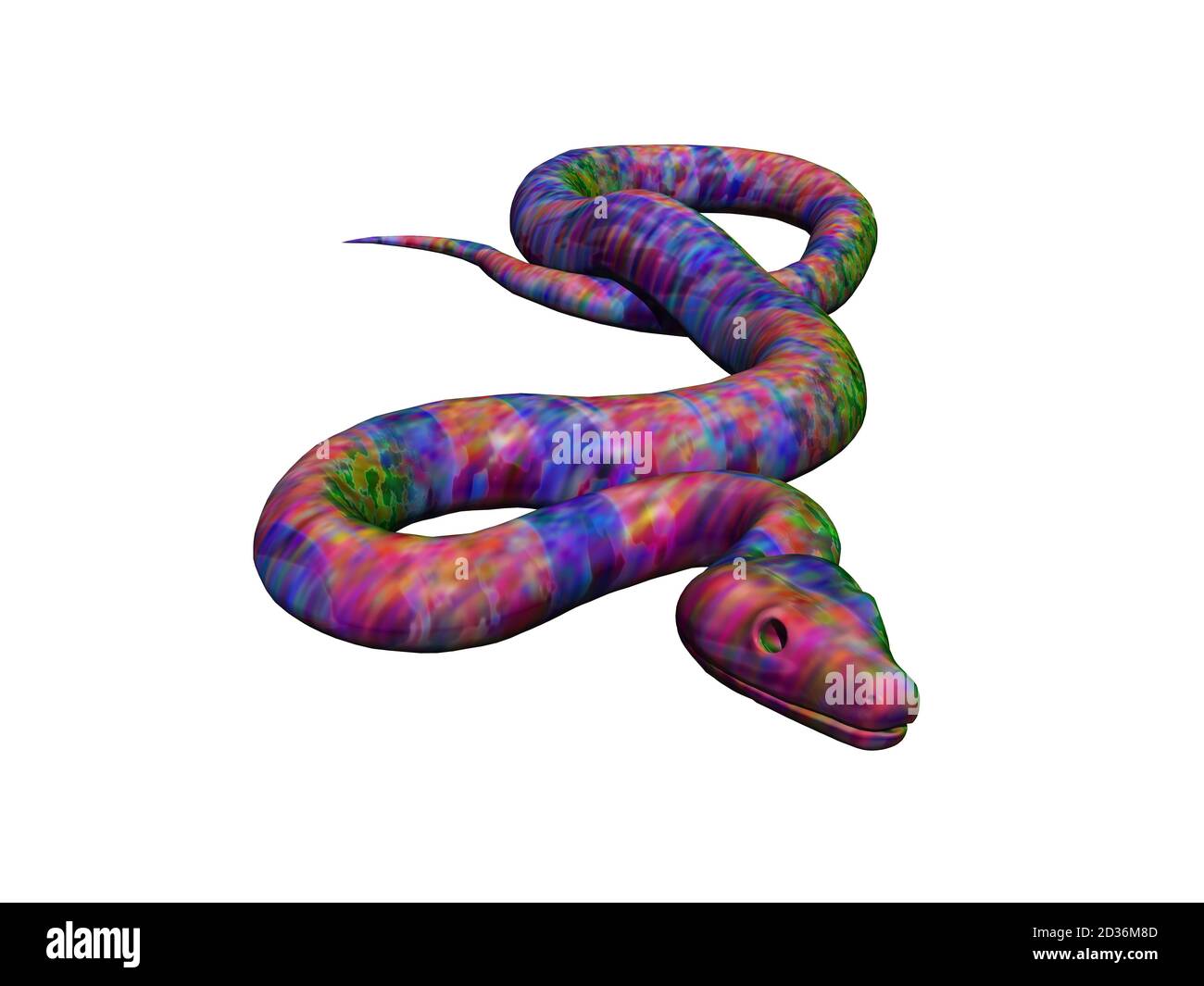 meandering snake writhing on the earth Stock Photo