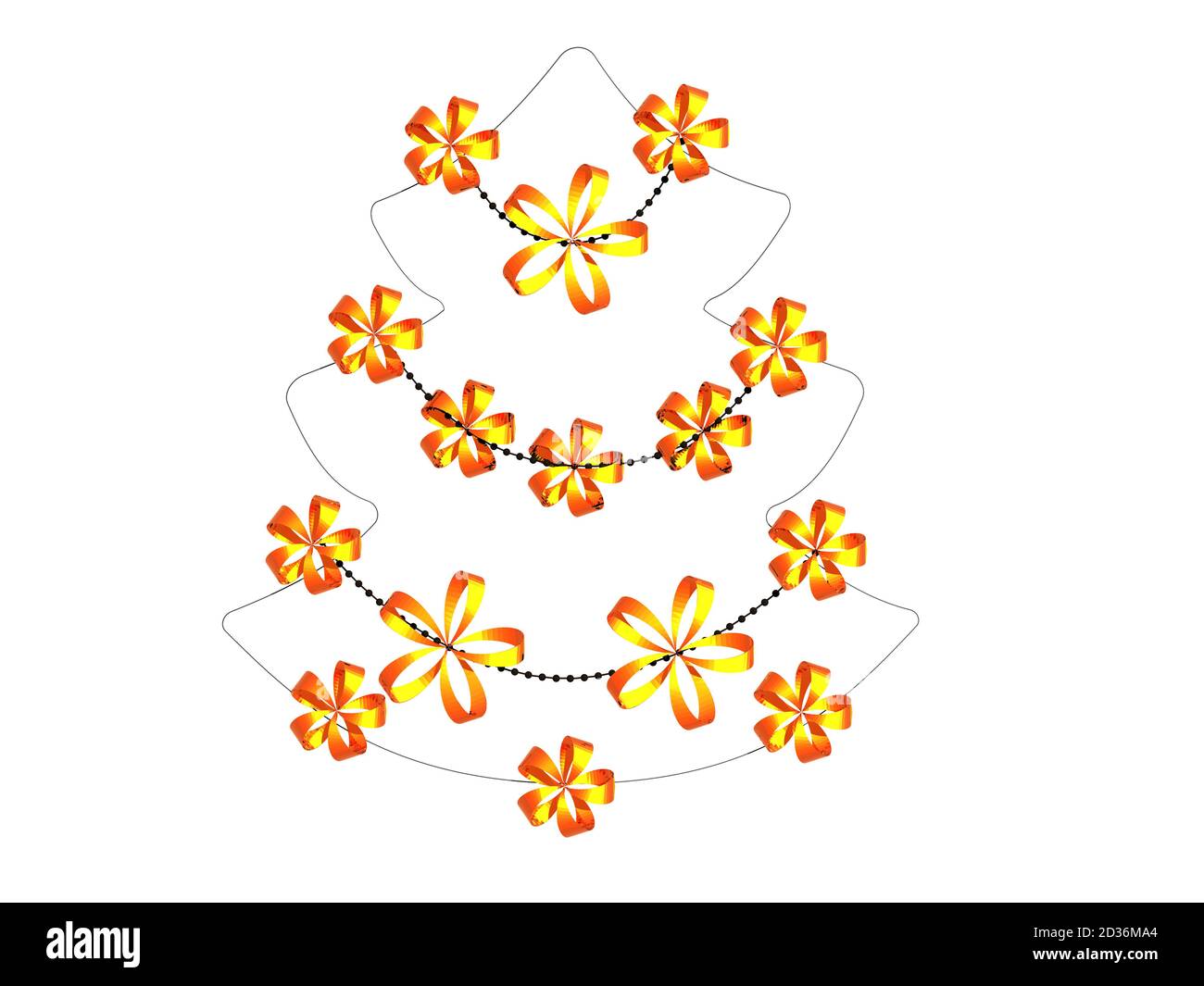 Christmas tree made of wire with colorful bows Stock Photo Alamy