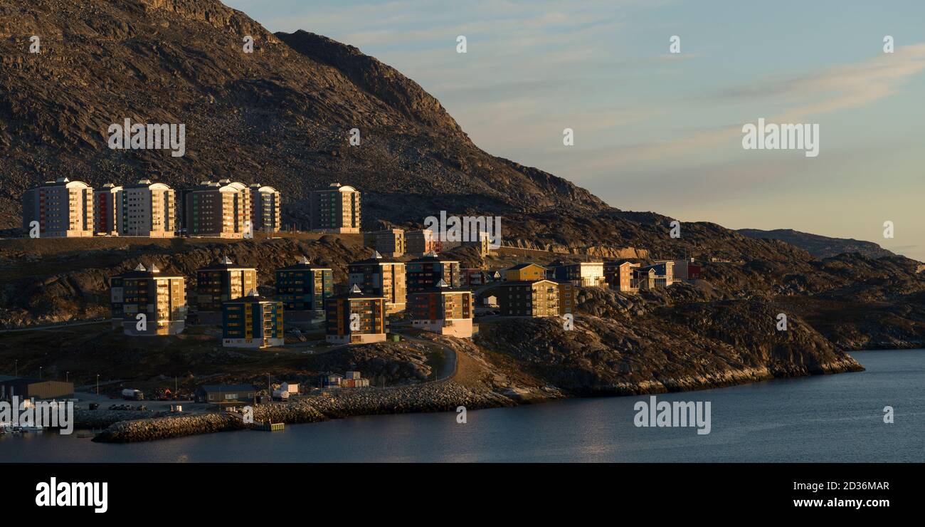 Houses on the coast, Nuuk, Sermersooq, Greenland Stock Photo Alamy