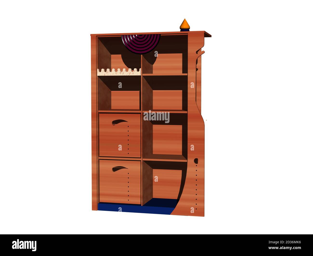 wooden shelf with compartments and drawers Stock Photo Alamy
