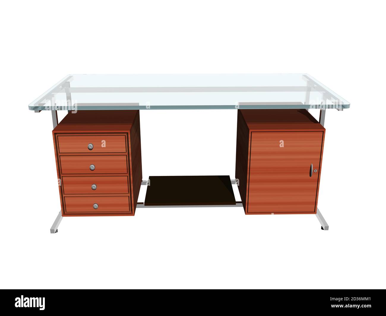 modern desk with glass top in the office Stock Photo Alamy