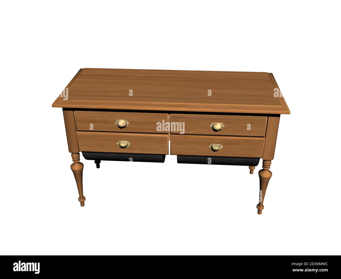 wooden table with drawers Stock Photo - Alamy