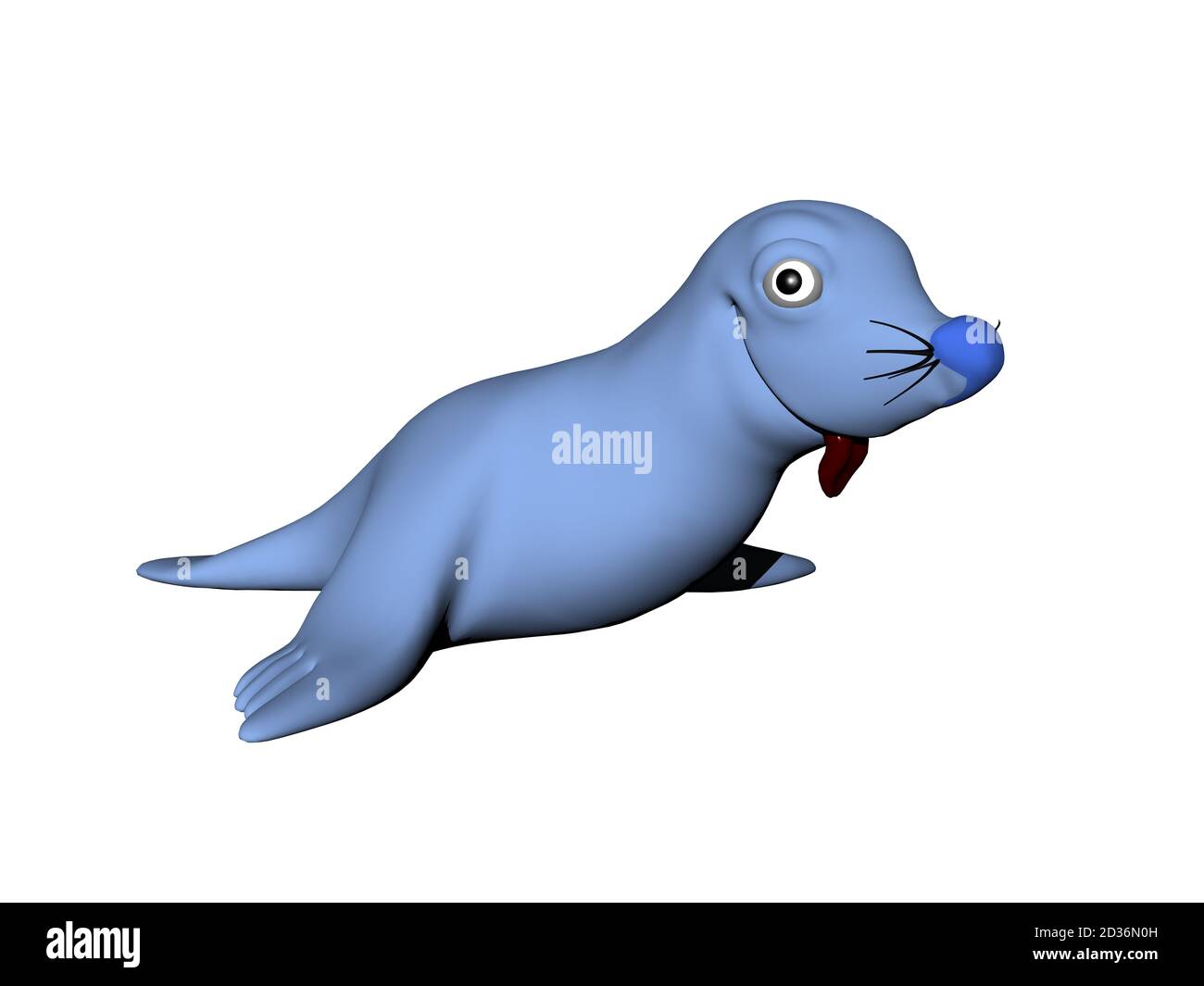 funny blue cartoon seal with mustache Stock Photo - Alamy