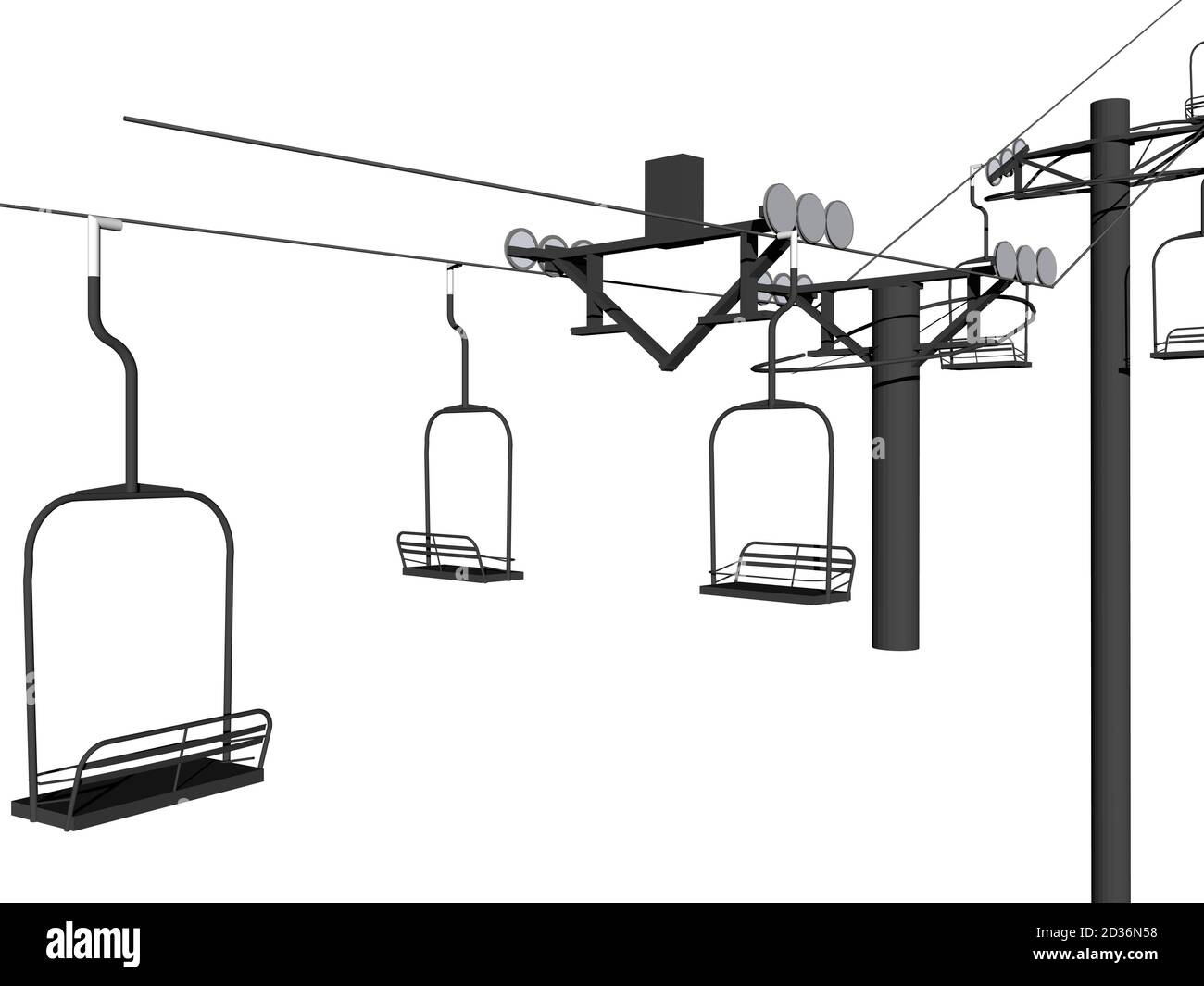 metallic chairlift up the mountain Stock Photo Alamy