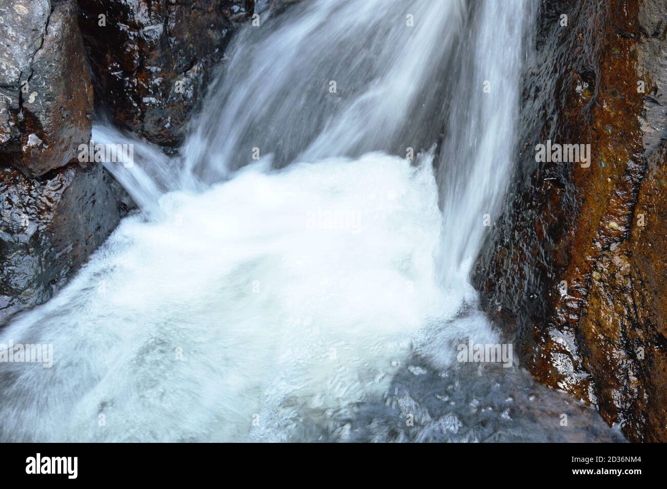 water falling on river pass rock and stone in forest Stock Photo - Alamy