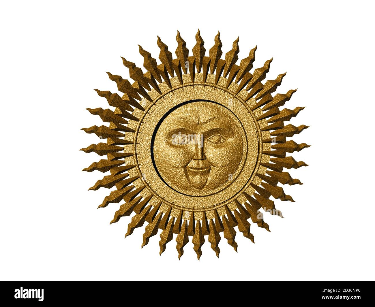 bronze sun as an emblem with rays Stock Photo Alamy