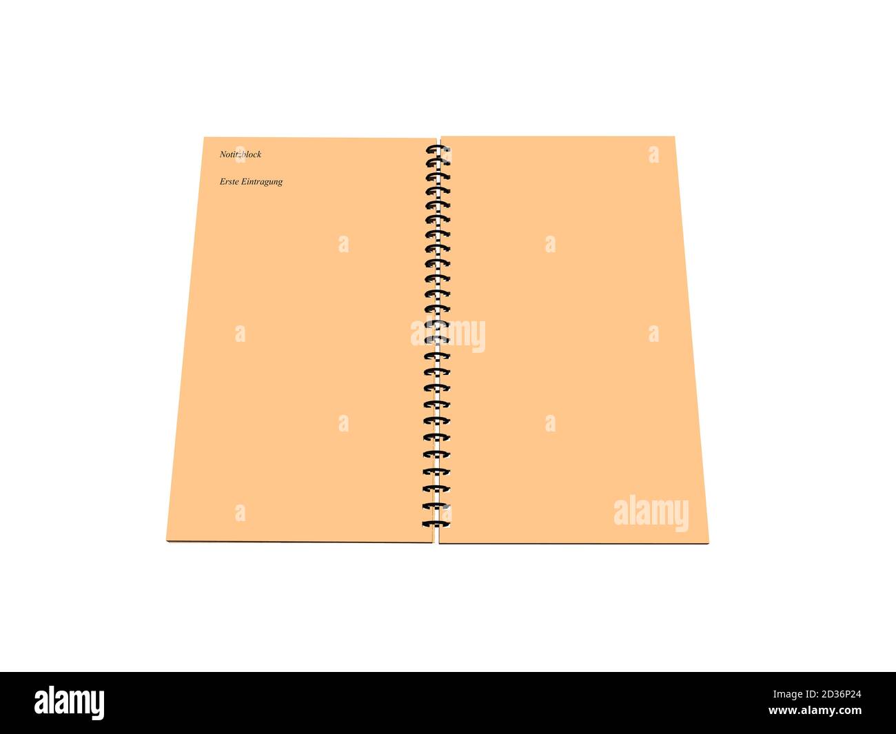 empty spiral-bound writing pad Stock Photo