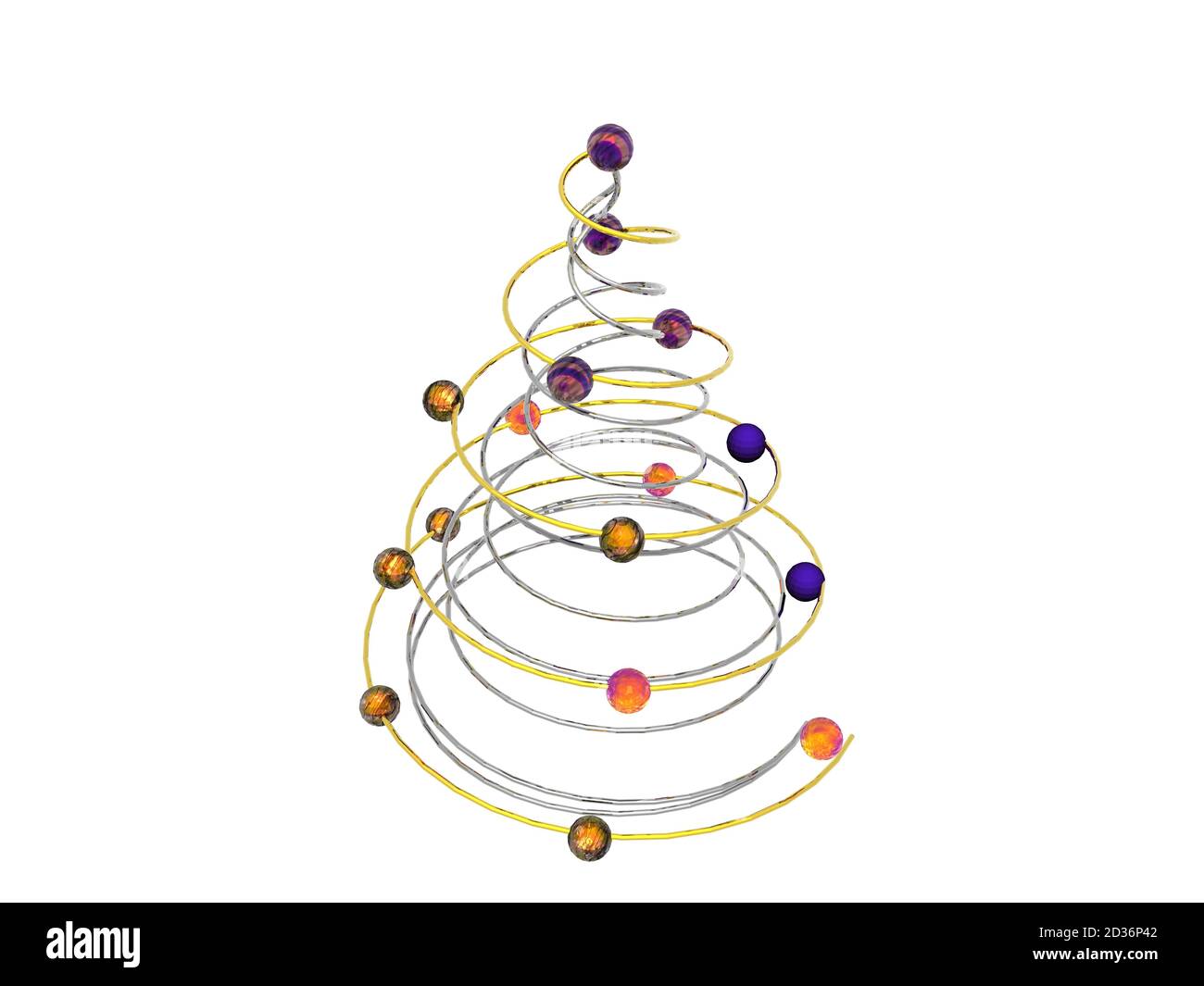 Christmas tree made of wire with colorful balls Stock Photo Alamy