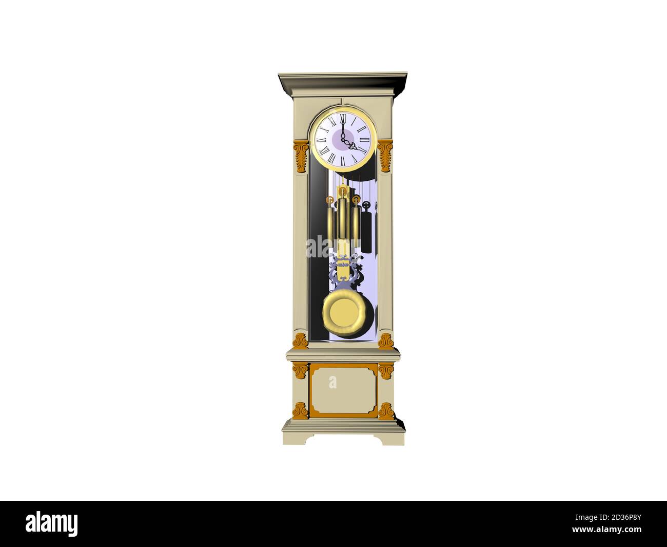 wooden grandfather clock with glass pane and pendulum Stock Photo Alamy