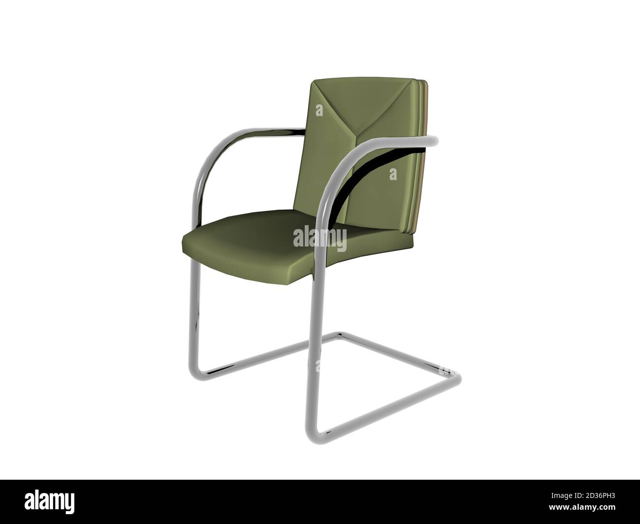 green office chair with tubular steel frame Stock Photo Alamy