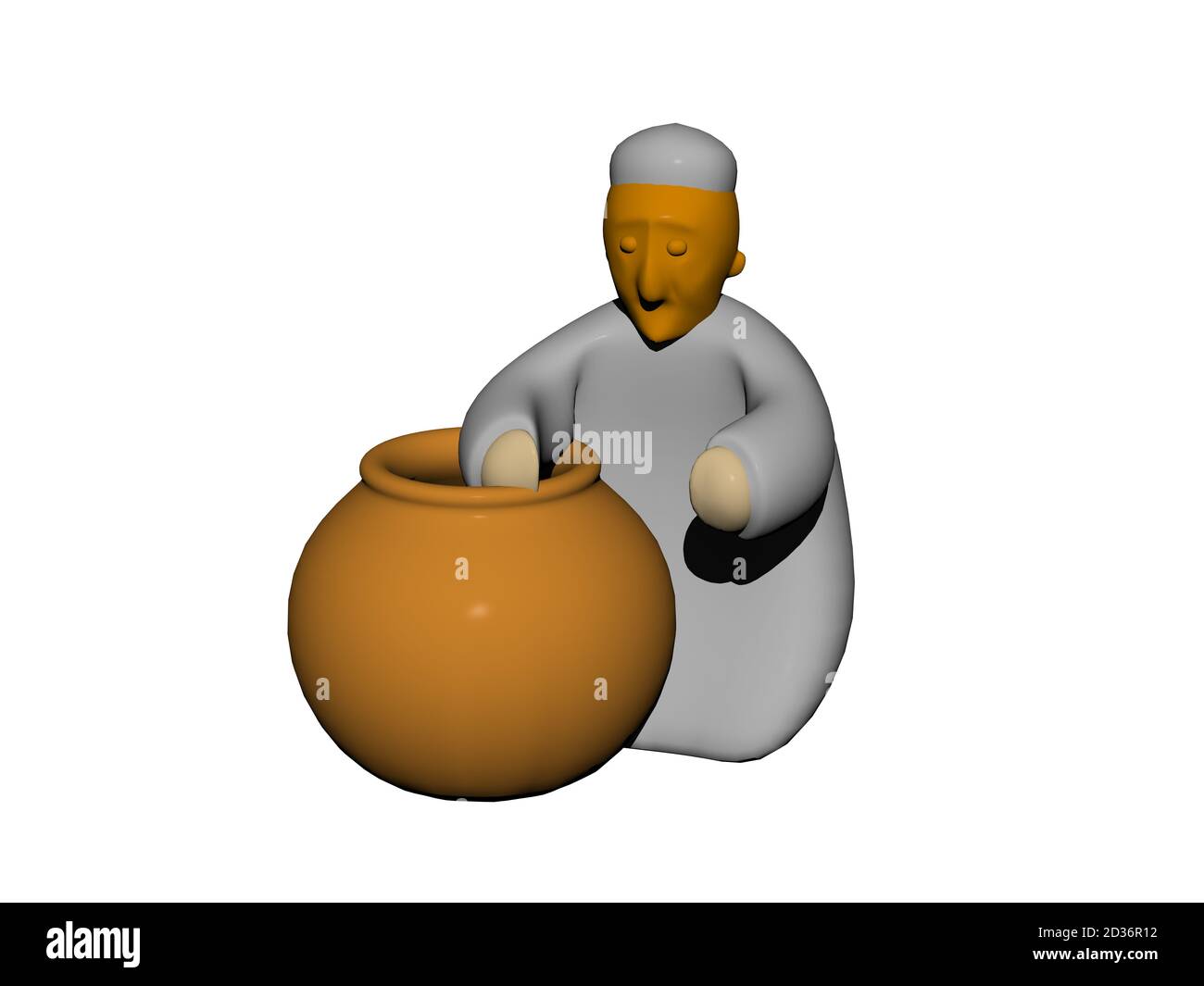 colorful ceramic clay figure of a little man Stock Photo Alamy