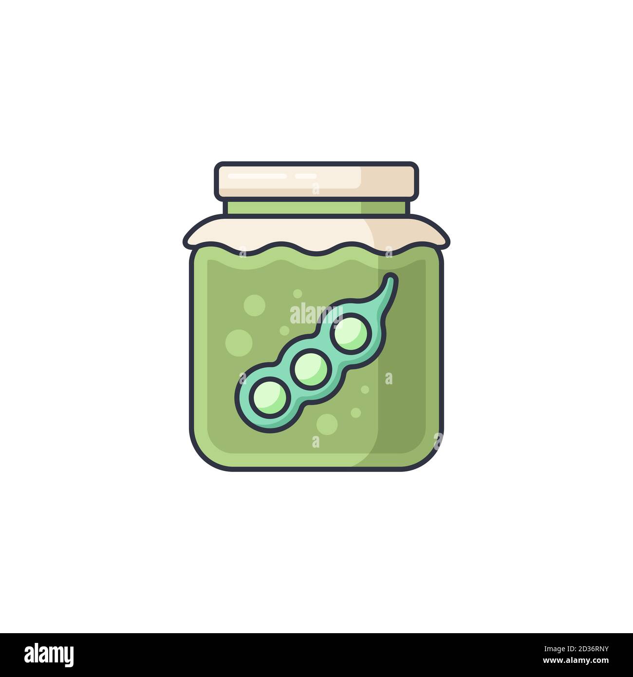 Peas jar vector icon symbol isolated on white background Stock Vector