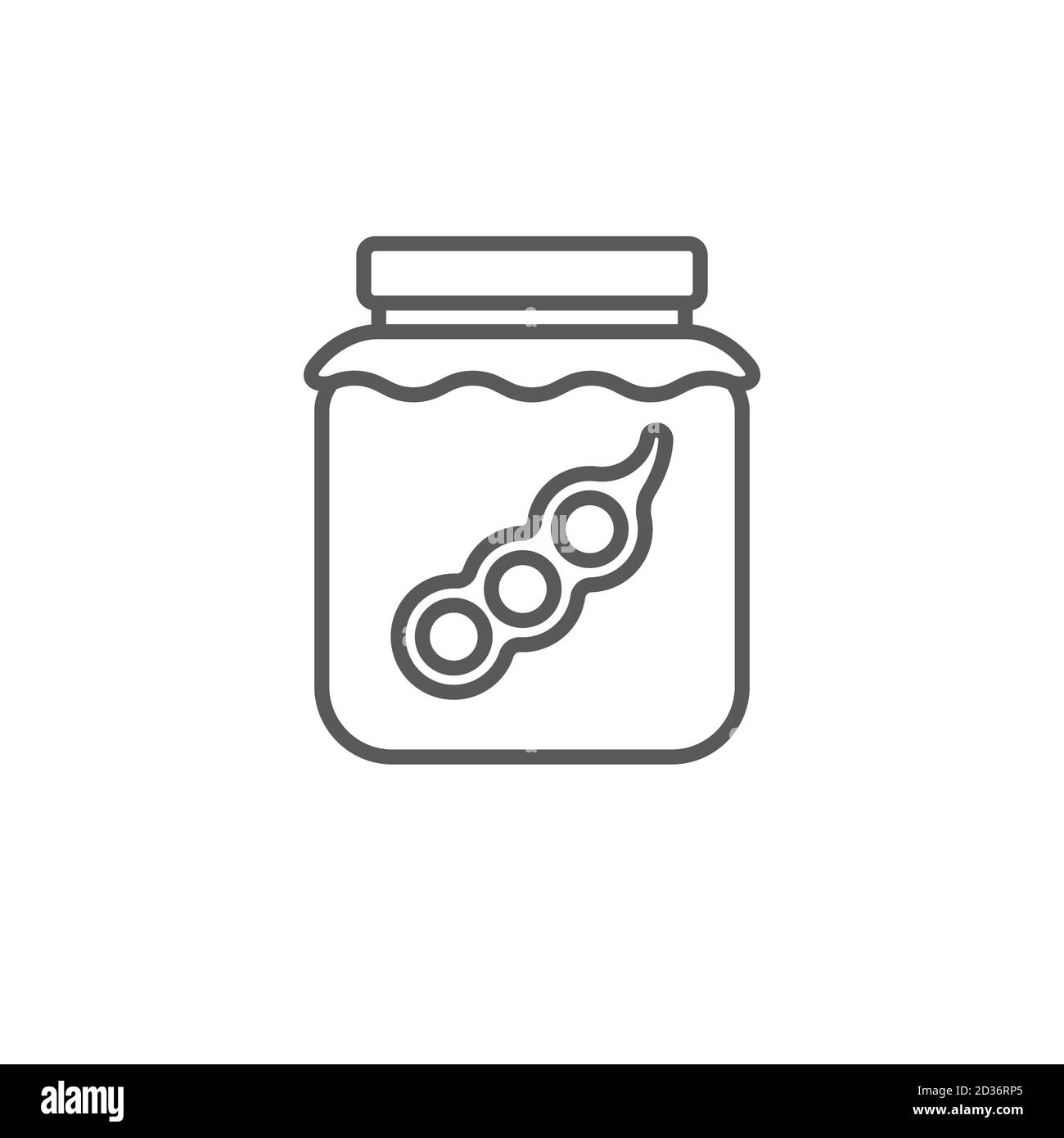 Peas jar vector icon symbol isolated on white background Stock Vector