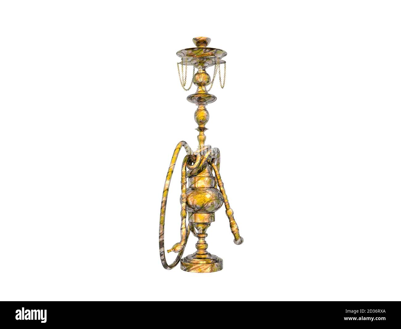 golden hookah with hose Stock Photo Alamy