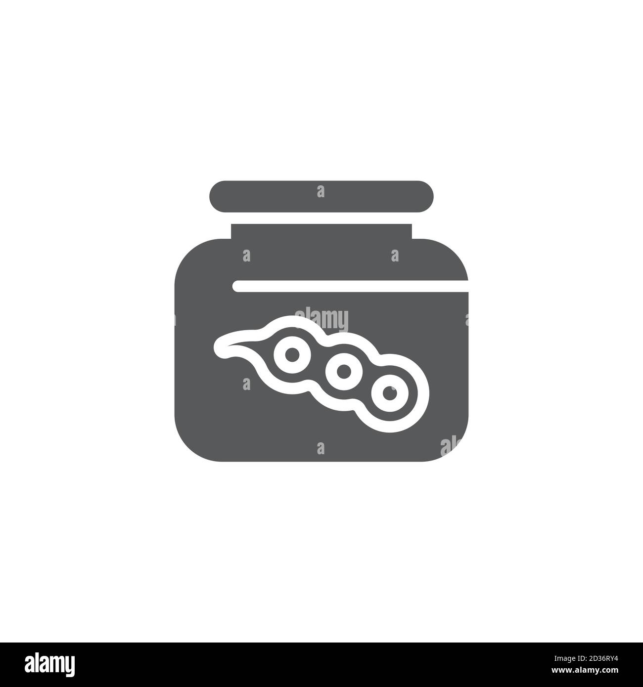 Peas jar vector icon symbol isolated on white background Stock Vector
