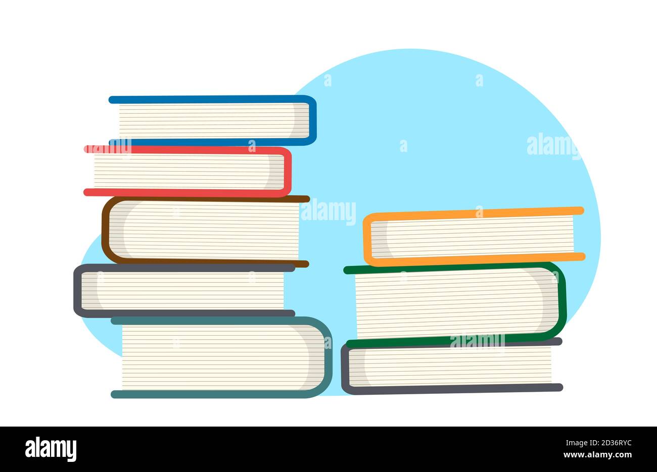 Stack, pile of books isolated on white background, vector illustration ...