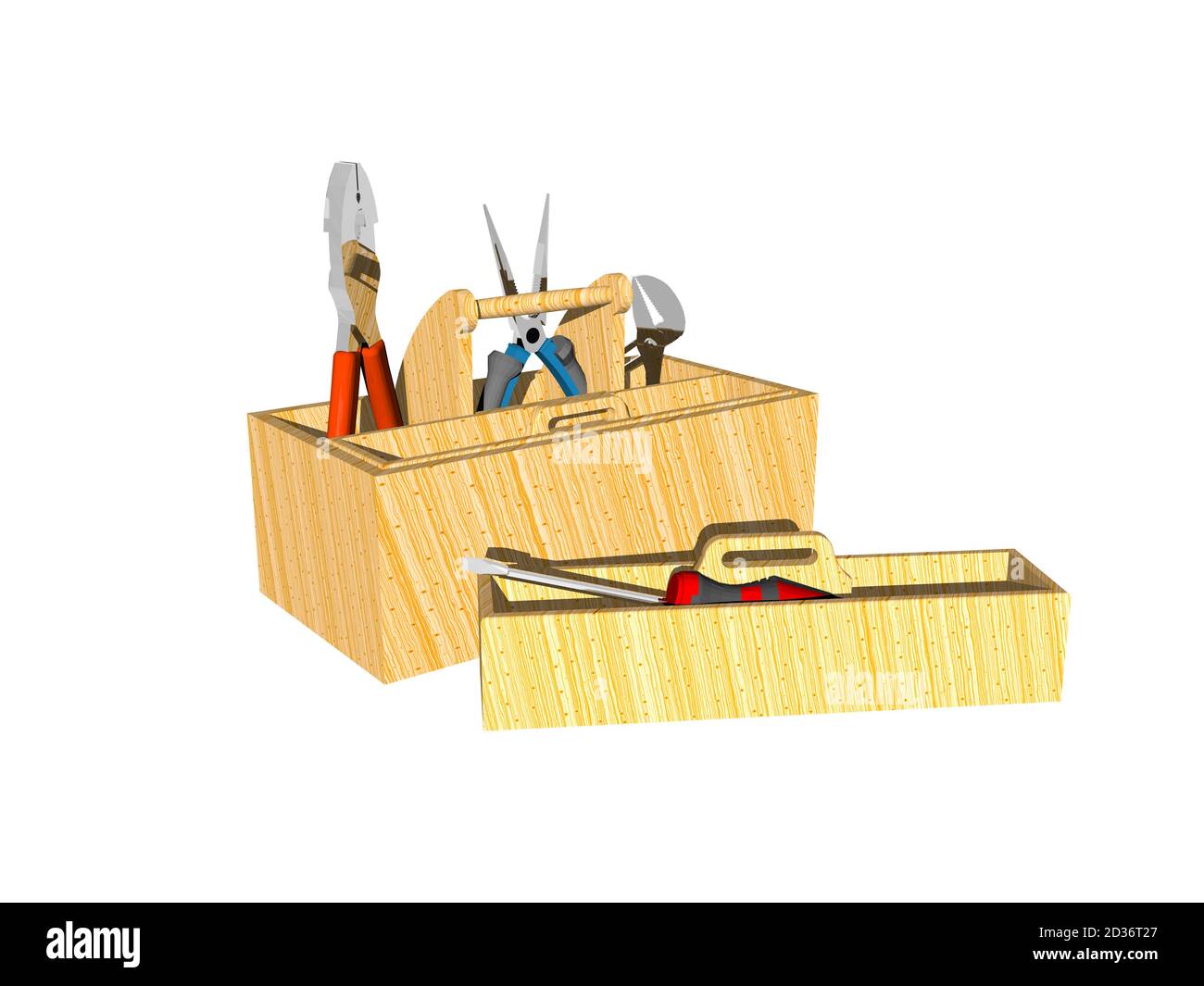 wooden tool box with tools Stock Photo Alamy