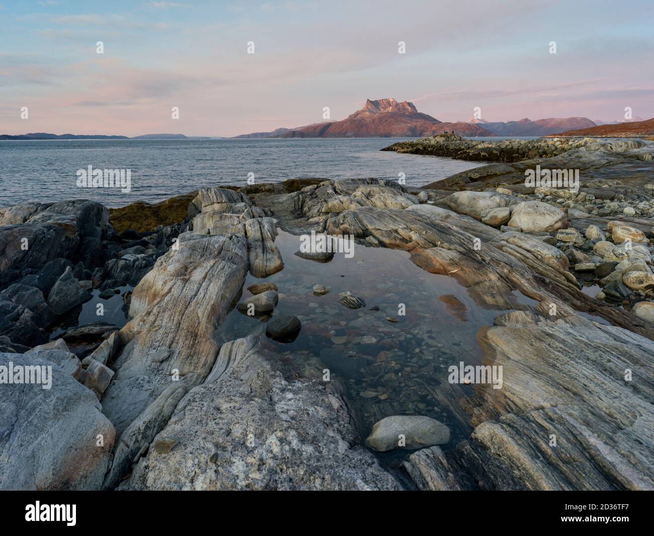 Greenland Coastal Rocks Rock formations on the coast, Nuuk, Sermersooq, Greenland Stock Photo ...