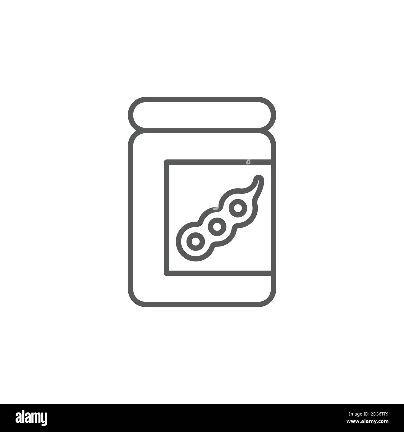 Peas jar vector icon symbol isolated on white background Stock Vector