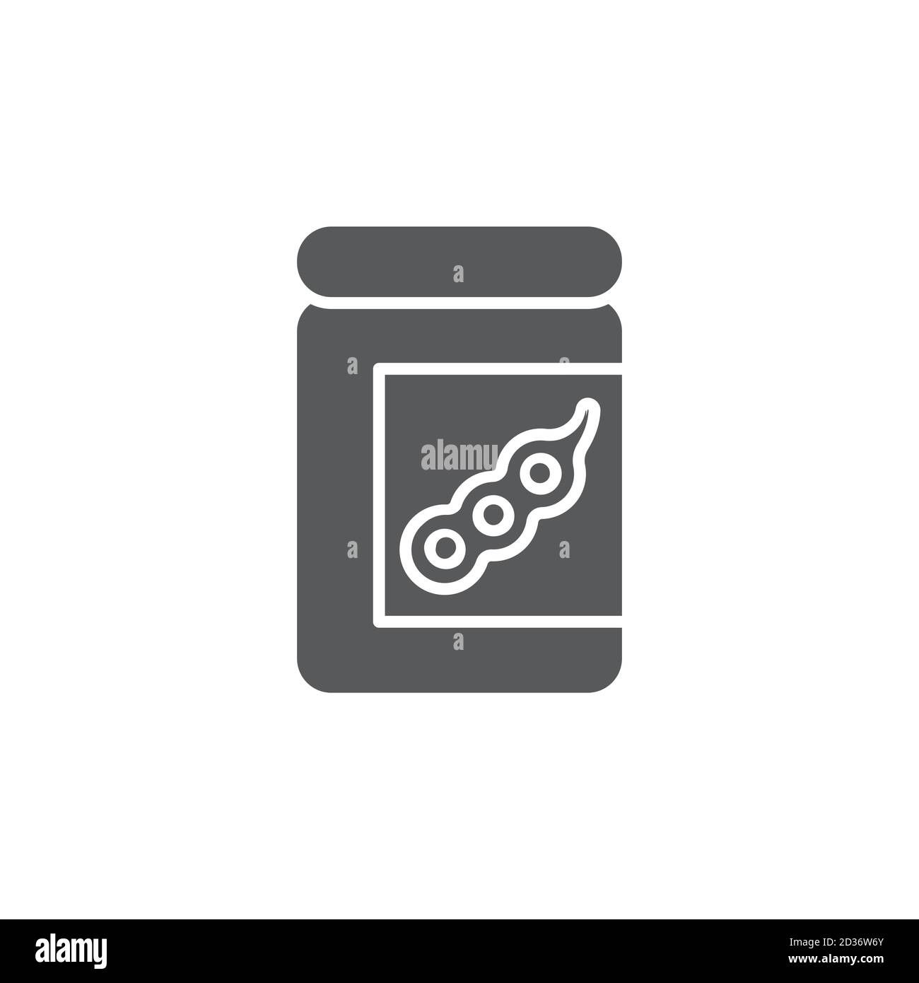Peas jar vector icon symbol isolated on white background Stock Vector