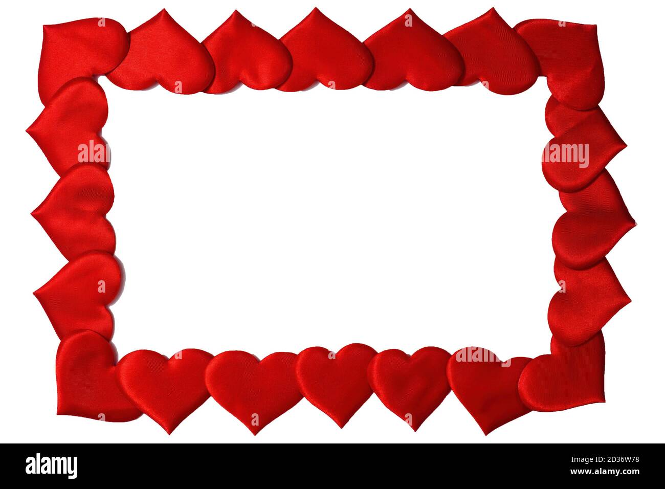 isolated frame of red hearts on white background, copy space Stock ...