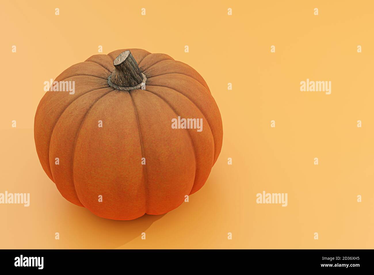 pumpkin isolated on orange background 3d illustration Stock Photo - Alamy