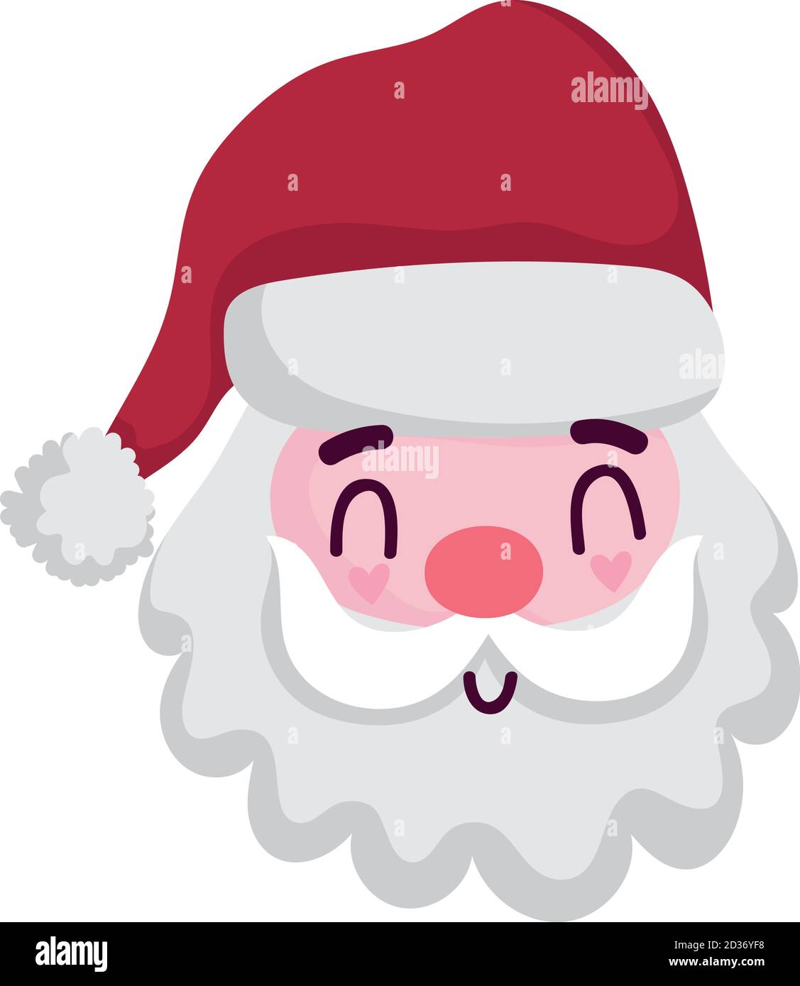 merry christmas, cute face santa claus decoration, isolated design ...