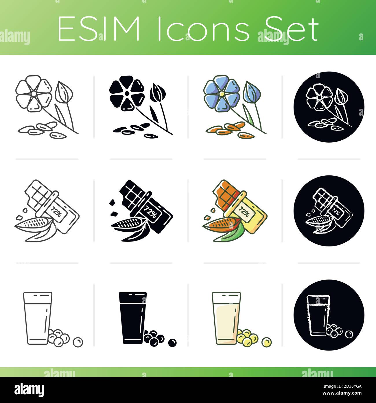 Greens variety icons set Stock Vector Image & Art Alamy