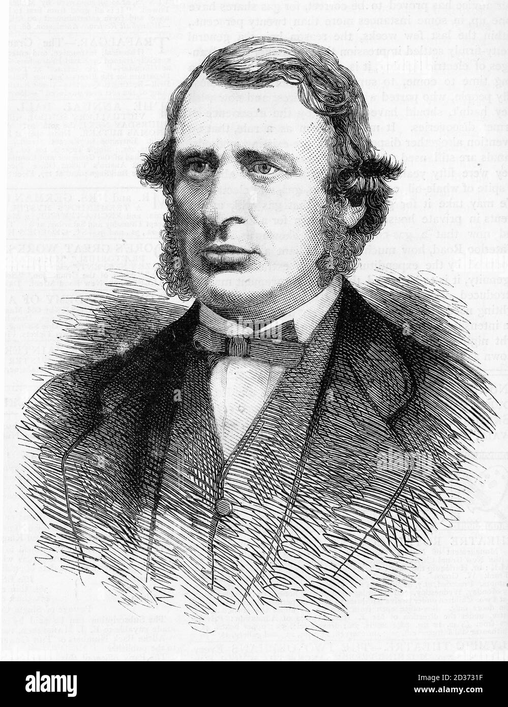Engraved portrait of Sir James Fitzjames Stephen, 1st Baronet, KCSI (3 March 1829 – 11 March 1894)  English lawyer, judge and writer. Stock Photo