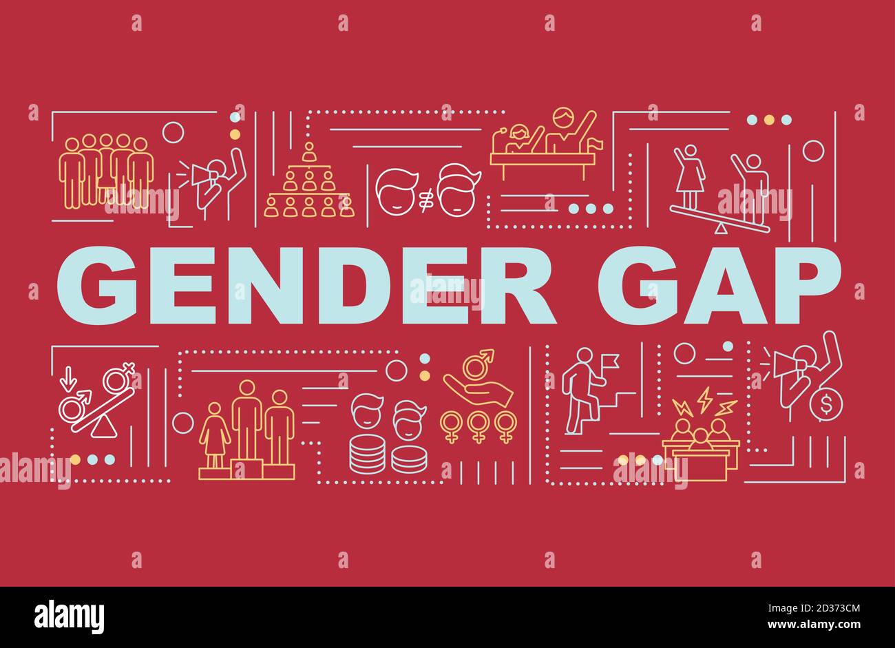Gender gap in workplace word concepts banner Stock Vector Image & Art