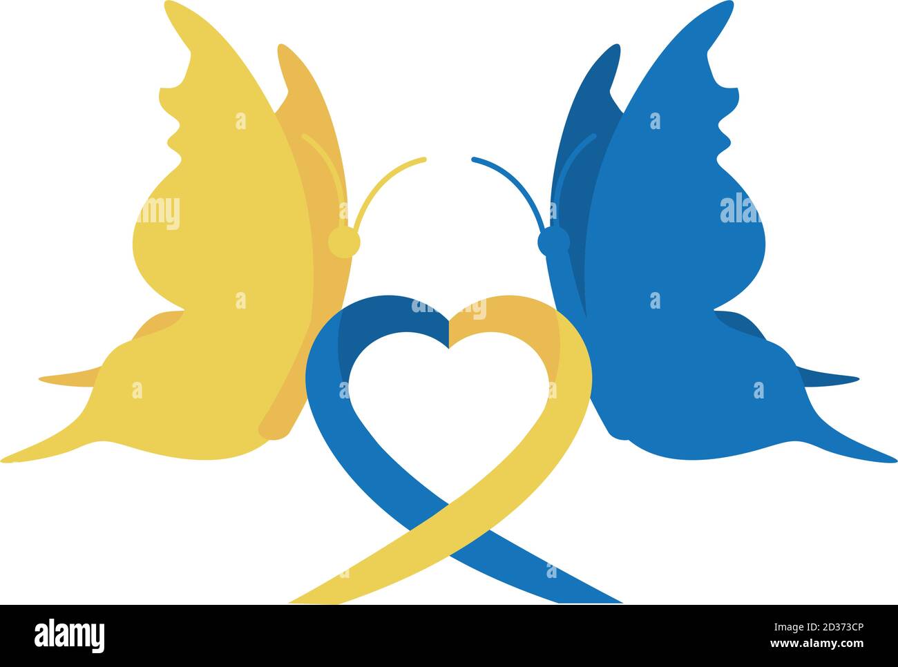 world down syndrome day, butterflies with ribbon healthcare vector