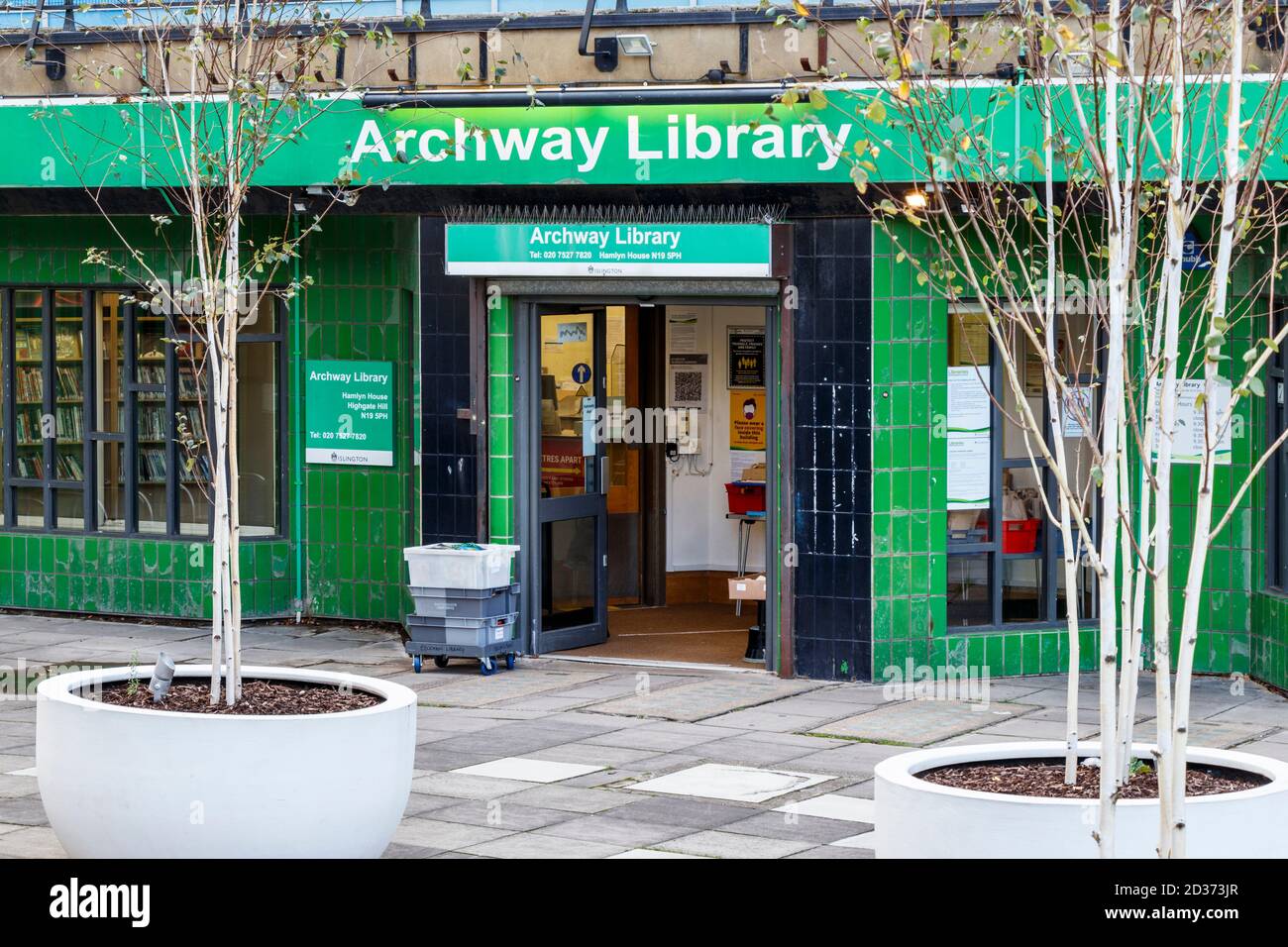 Archway Library in Islington, reopened after the easing of coronavirus lockdown restrictions, London, UK Stock Photo