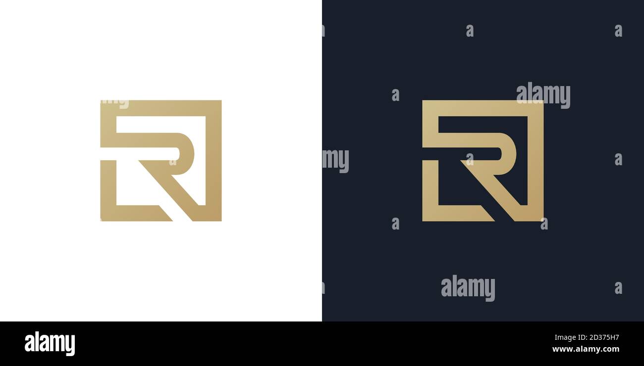 LR or L R logo . LR logo Premium monogram letter LR initials logotype. Elegant letter L R on Square vector logo. vector illustration eps10 Stock Vector