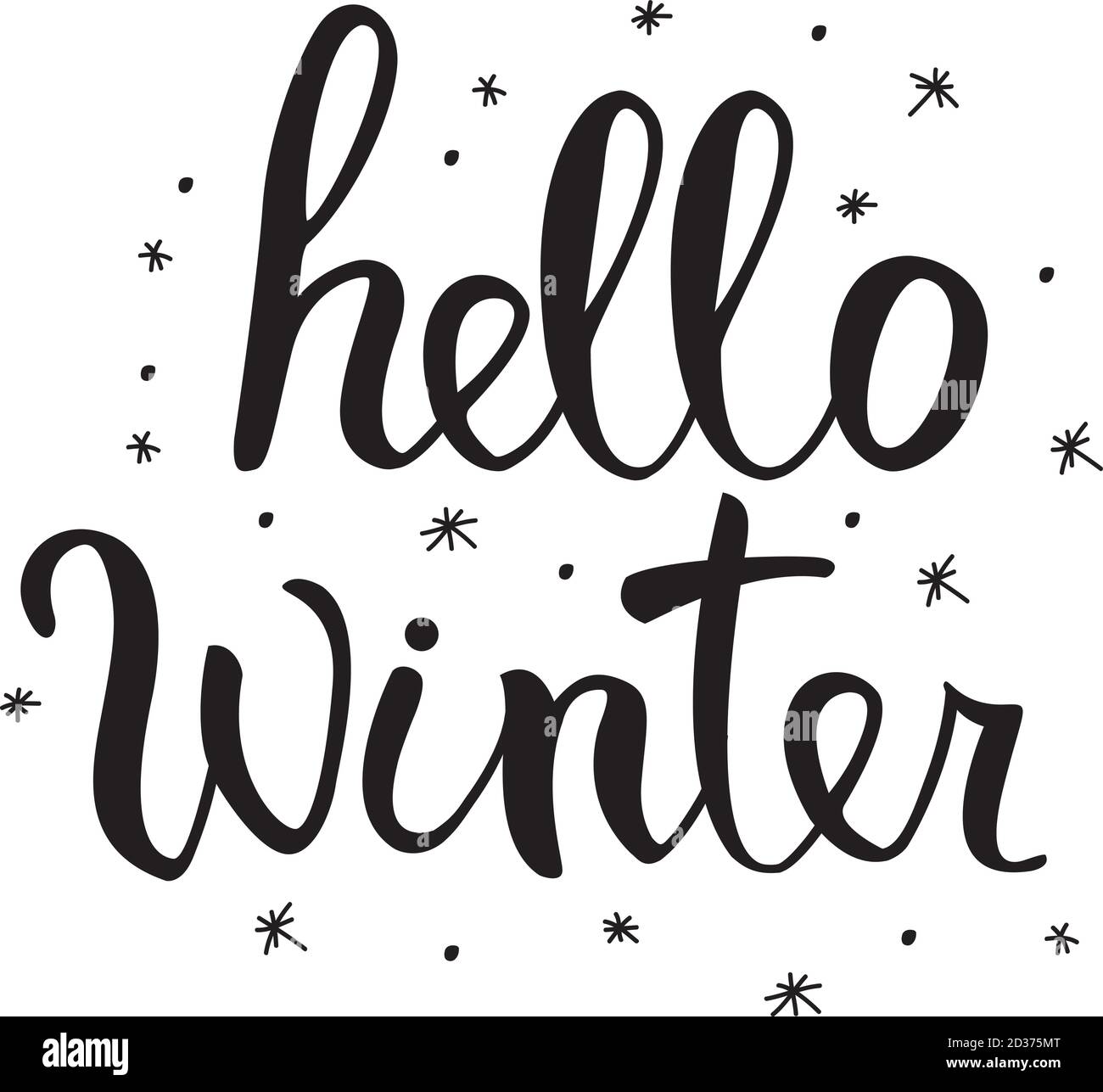 Hello winter word written Stock Vector Images - Alamy