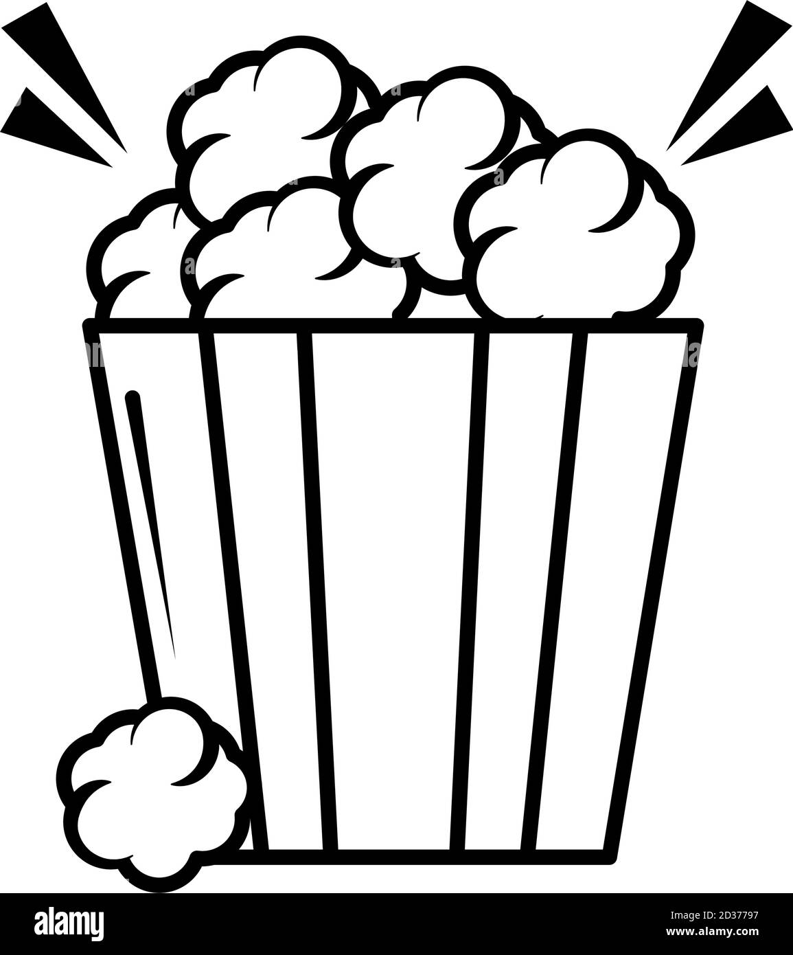 popcorn food pop art comic style, line icon vector illustration Stock Vector