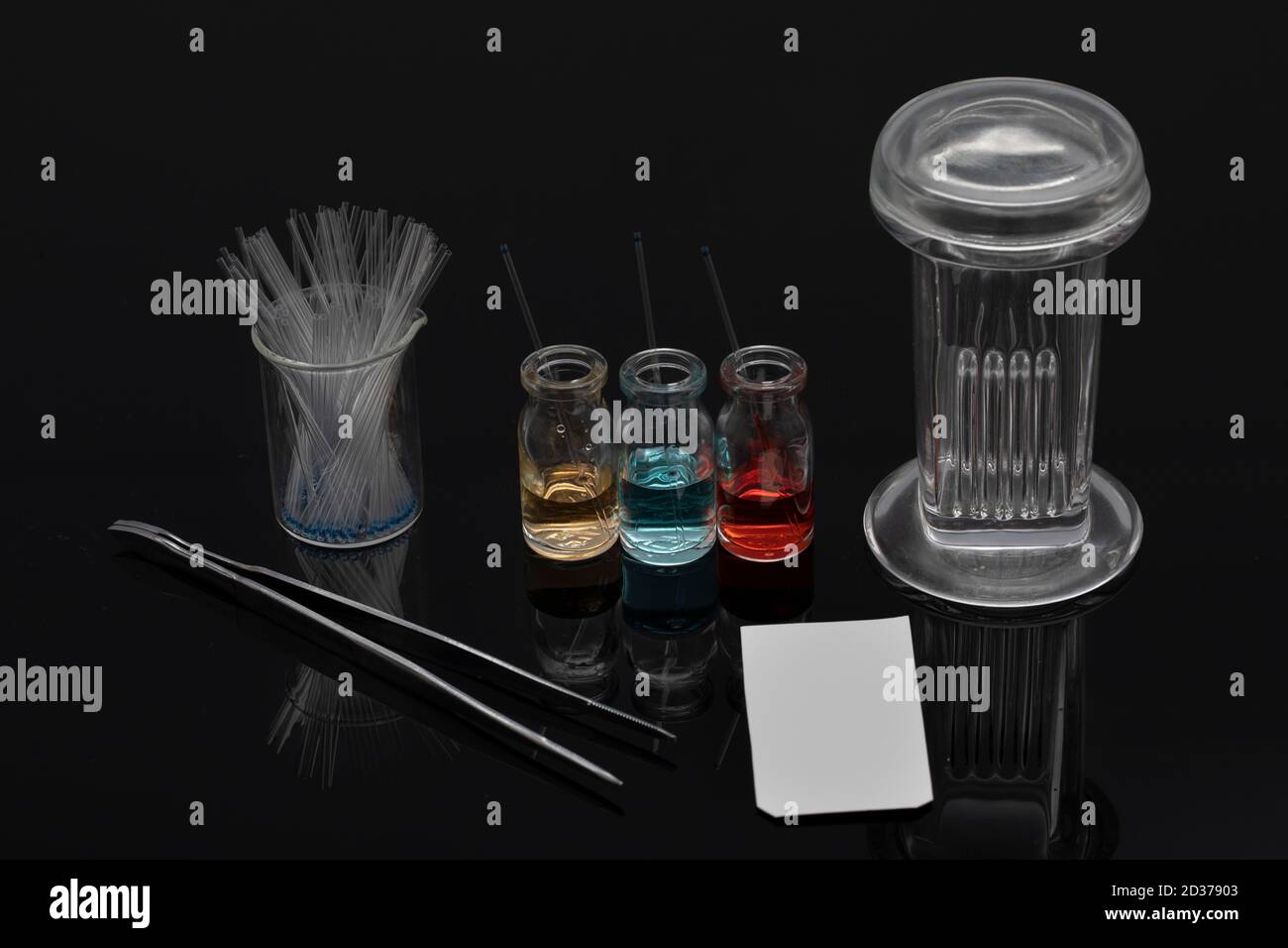 Thin layer chromatography equipments include jar, silica gel, capillary