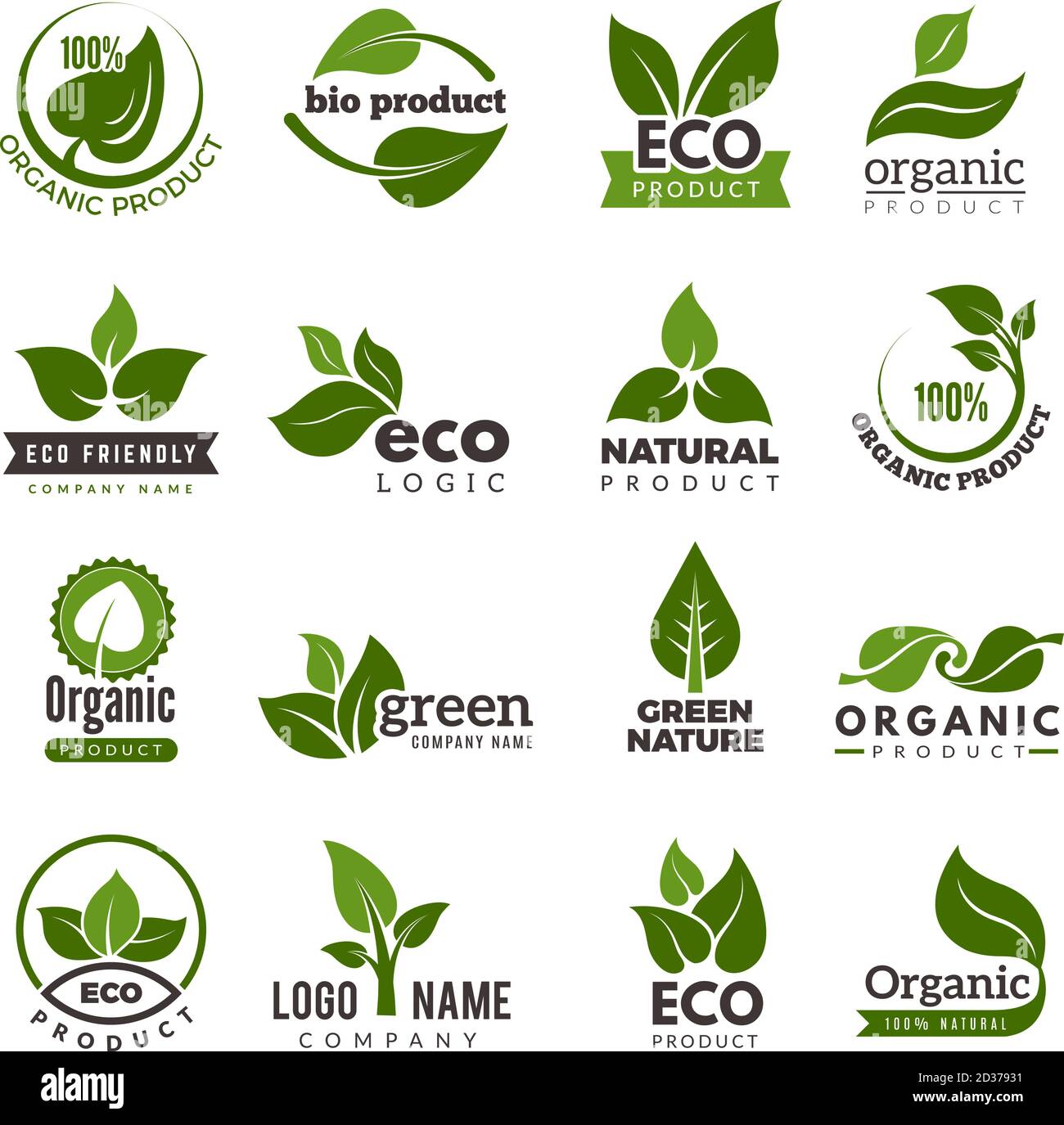 Leaf logo. Bio nature green eco vector symbols business logo template Stock  Vector Image & Art - Alamy