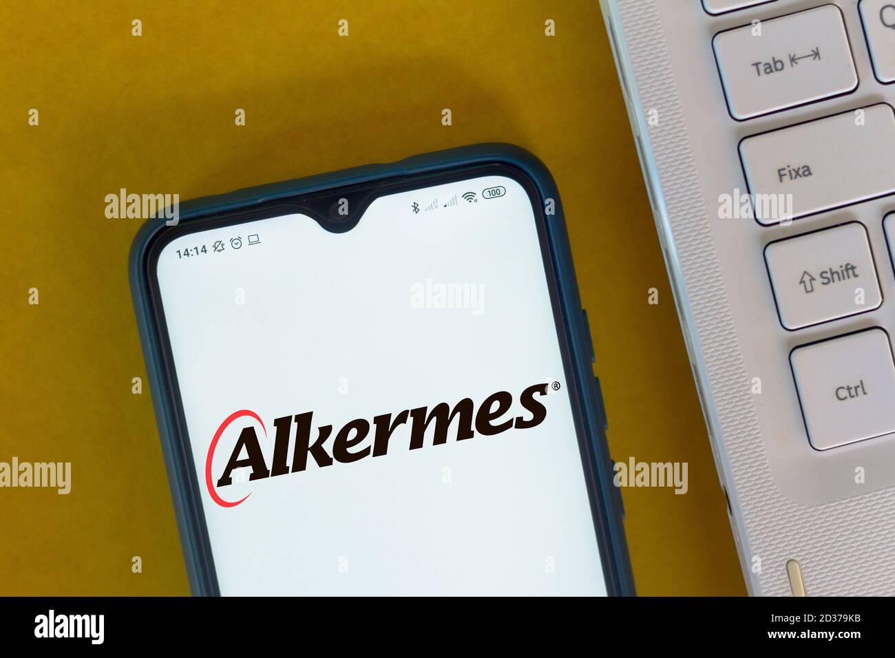 Brazil. 4th July, 2020. In this photo illustration the Alkermes logo seen displayed on a smartphone. Credit: Rafael Henrique/SOPA Images/ZUMA Wire/Alamy Live News Stock Photo