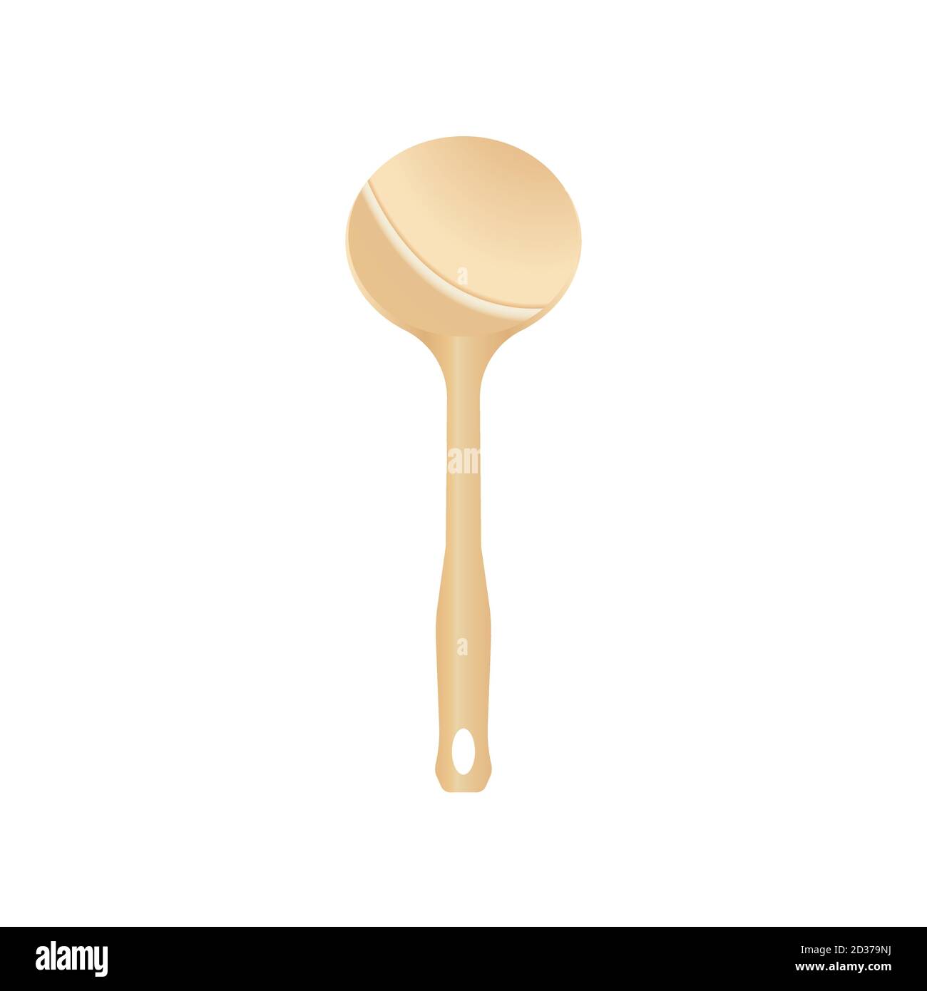 Wooden ladle vector illustration isoalted on white background. Natural Wood Material tool for cooking. Suitable for 3d Realistic Mockup. 29/35 Stock Vector
