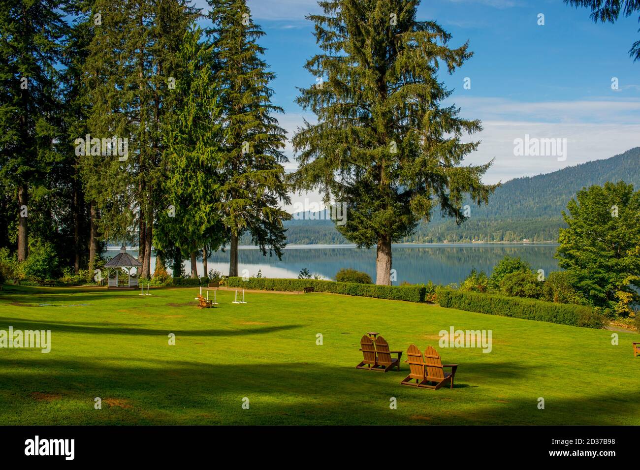 View from Lake Quinault Lodge of Lake Quinault on the Olympic Peninsula