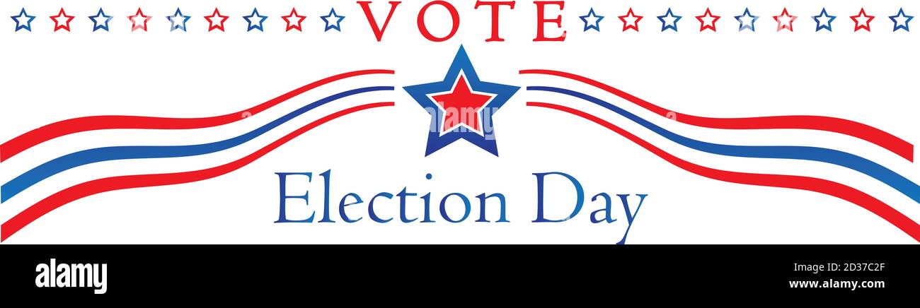 Election Day Banner  Vote with stars and stripes Stock Photo
