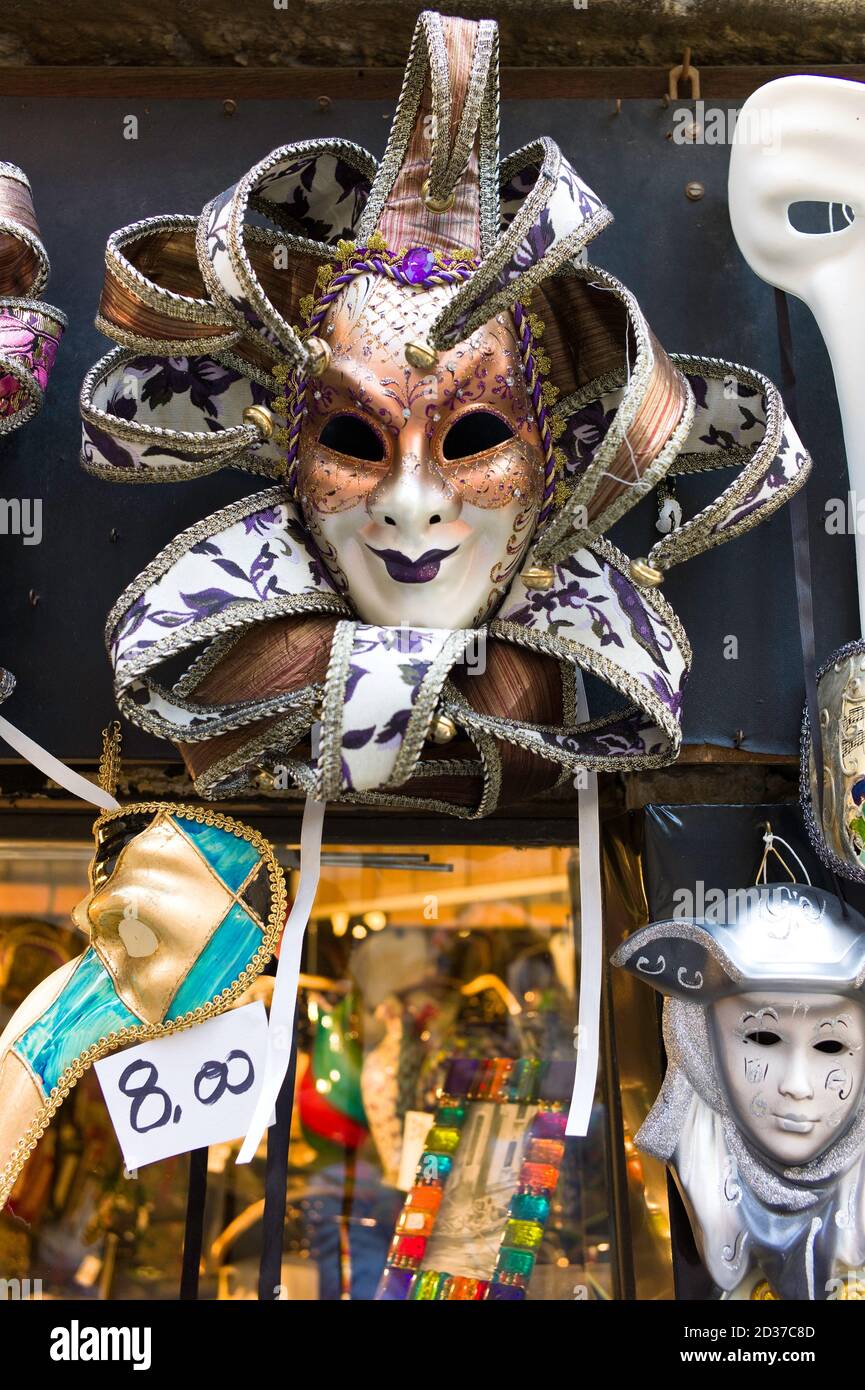 Italy venice souvenir sale carnival masks hires stock photography and